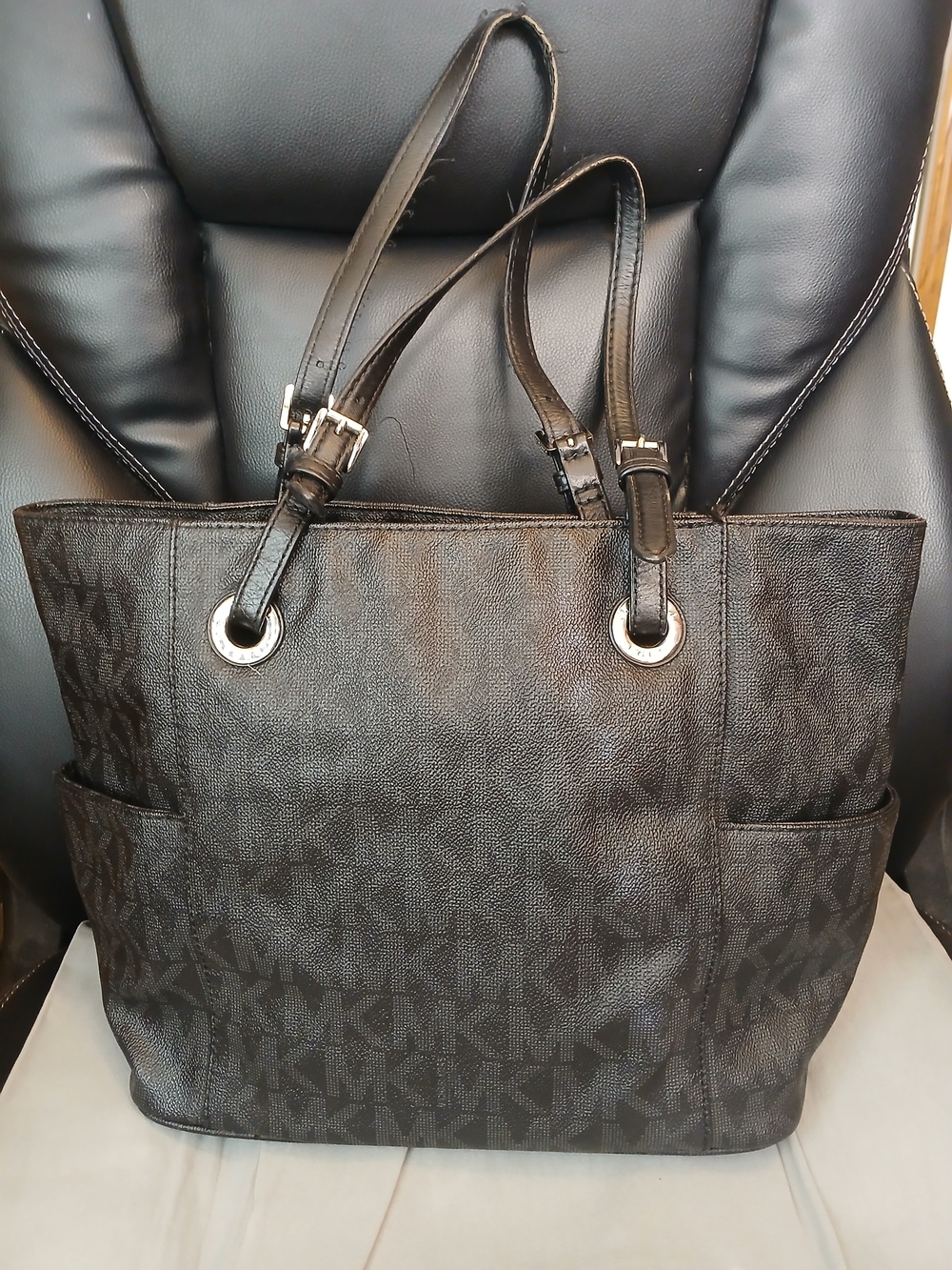 Michael Kors Black Logo Tote Bag